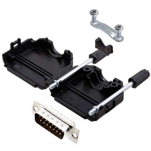 TRU COMPONENTS TCDPPK15BKDMPK 7709124 D-SUB Stiftleisten-Set 180 ° Polzahl: 15 Lötkelch 1 St.