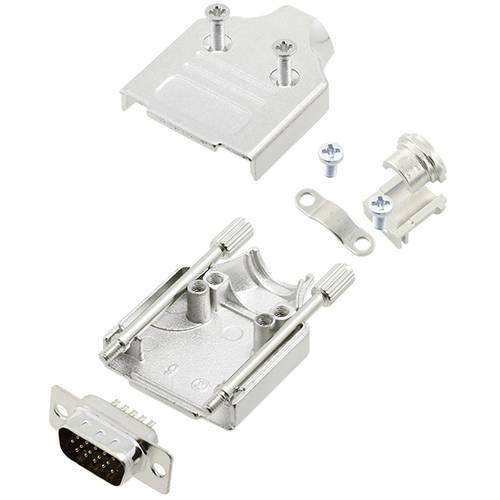 TRU COMPONENTS TCMHDM09HDP15K 7709220 D-SUB Stiftleisten-Set 180 ° Polzahl: 15 Lötkelch 1 St.