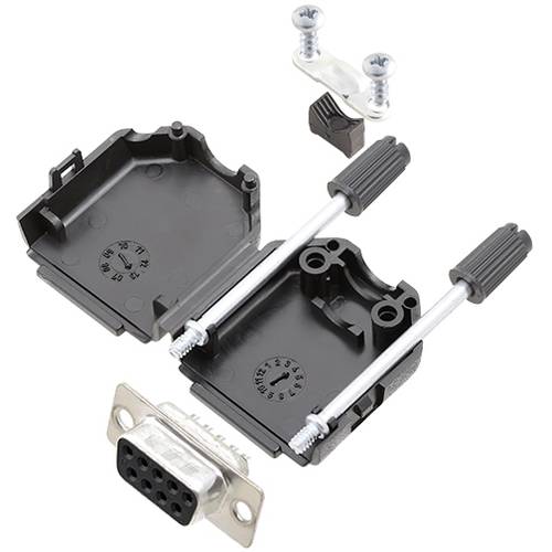 TRU COMPONENTS TCDPPK09BKDMSK 7709028K D-SUB Buchsenleisten-Set 180 ° Polzahl: 9 Lötkelch 1 St.