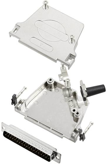 TRU COMPONENTS TCD45ZF37DBPK 7709356 D-SUB Stiftleisten-Set 45 ° Polzahl: 37 Lötkelch 1 St.