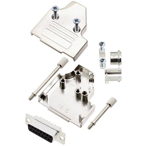 TRU COMPONENTS TCMHDM3515DBSK 7709424 D-SUB Buchsenleisten-Set 35 ° Polzahl: 15 Lötkelch 1 St.