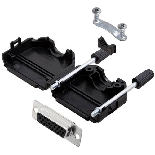 TRU COMPONENTS TCDPPK15BKHDS26K 7709428 D-SUB Buchsenleisten-Set 180 ° Polzahl: 26 Lötkelch 1 St.