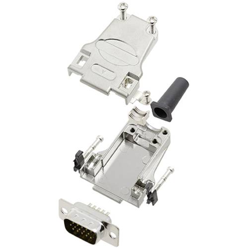 TRU COMPONENTS TCDTZF09HDP15K 7709536 D-SUB Stiftleisten-Set 180 ° Polzahl: 15 Lötkelch 1 St.