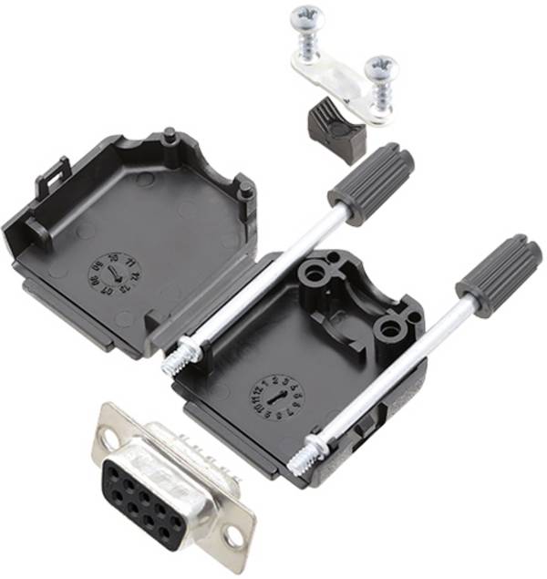TRU COMPONENTS TCDPPK09BKDBSK 7709164K D-SUB Buchsenleisten-Set 180 ° Polzahl: 9 Lötkelch 1 St.