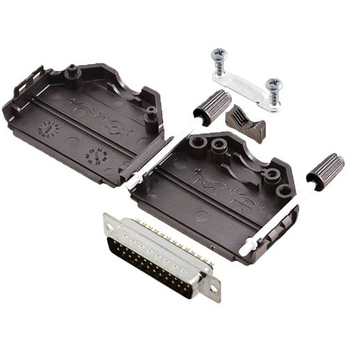 TRU COMPONENTS TCDPPK25BKDBPK 7709912 D-SUB Stiftleisten-Set 180 ° Polzahl: 25 Lötkelch 1 St.