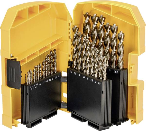 DEWALT DT4957-QZ DT4957 HSS-Co 5 Metall-Spiralbohrer-Set 29teilig   hochlegiert  Dreiflächenschaft 29 St.