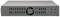 Ein graues Rackmount-Gehäuse, mit Lüftungsschlitzen und einem stilisierten Logo in der Mitte. Geeignet für Server- oder Netzwerktechnik.