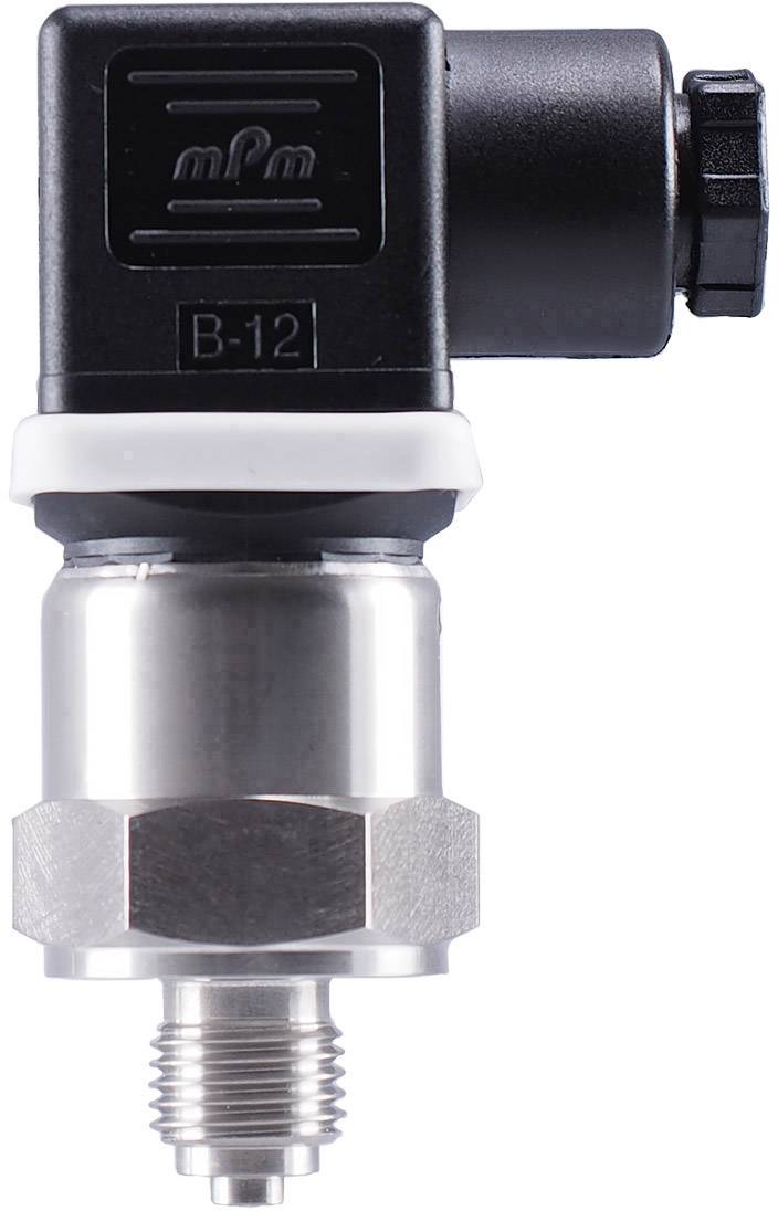 Drucksensor mit einem Metallgewinde an der Unterseite und einem schwarzen Kunststoffgehäuse an der Oberseite. Modellnummer 'B-12'.