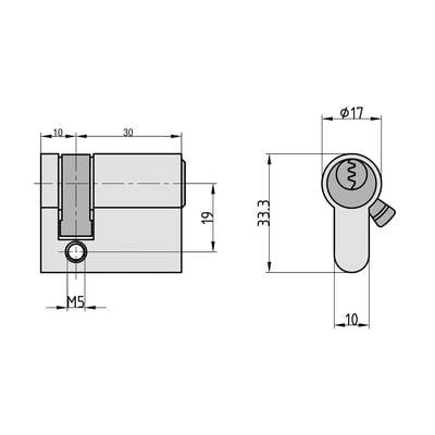 BASI - Profil-Halbzylinder - AS 10/60 mm 