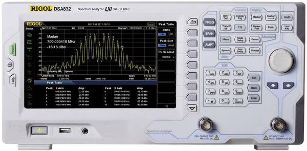 Rigol DSA832-TG Spektrum-Analysator Werksstandard (ohne Zertifikat) 3.2 GHz   Tracking Generator