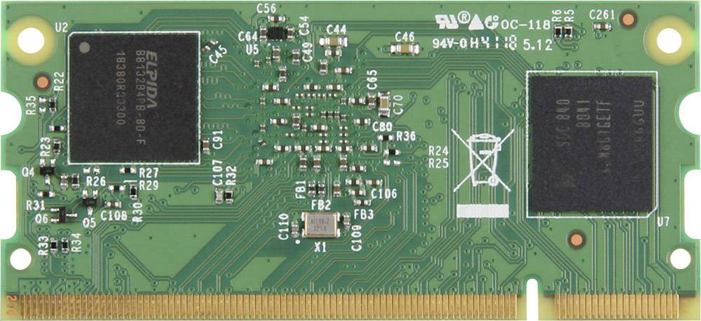 Ein grünes RAM-Modul mit Platine, elektronischen Bauteilen und Anschlüssen, geeignet für Computer-Hardwareanwendungen.