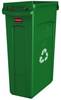Abfalleimer SLIM JIM® Volumen 87 l mit Lüftungskanälen grün mit Recyclingsymbol. Vepa Bins Groothandel B.V.