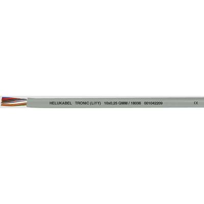 'HELUKABEL TRONIC (LIFY) 100x0,25 QUIM / 18908' auf grauem Kabel. Zeigt bunte Drähte im Querschnitt.