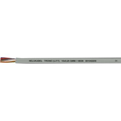 Ein graues Kabel mit der Beschriftung 'HELU KABEL TRONIC LIT Y 10x0,25 01100280'. Zeigt mehrere farbige Drähte an einem Ende.