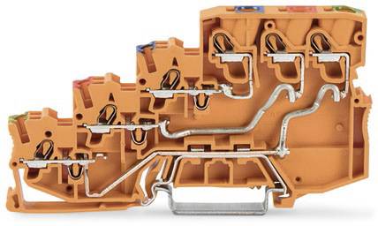 WAGO 2000-5457 Vierleiter-Initiatorenklemme 7 mm Push-In-Klemme Orange 15 St.