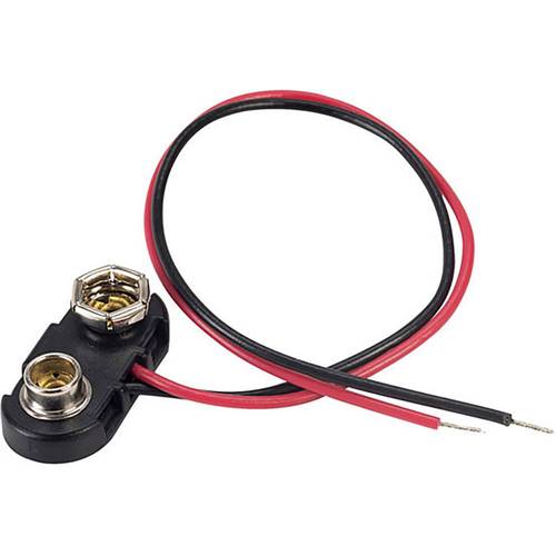 TRU COMPONENTS 18-0094 Batterieclip 1x 9 V Block Druckknopfanschluss (L x B x H) 24.5 x 11.8 x 7.3 mm