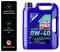 Blauer 5-Liter-Kanister Motoröl von LIQUI MOLY, geeignet für Benzin- und Dieselmotoren. Aufkleber links: 'ausgezeichnete Motorsauberkeit', 'hohe Schmiersicherheit', 'Made in Germany'.