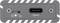 Grau-metalliches Gerät mit USB Type-C Anschluss und Sicherheitsschloss-Symbol.