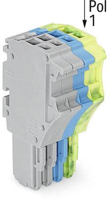 WAGO 2020-104/000-038 Federleiste Grau, Blau, Grün, Gelb 50 St.