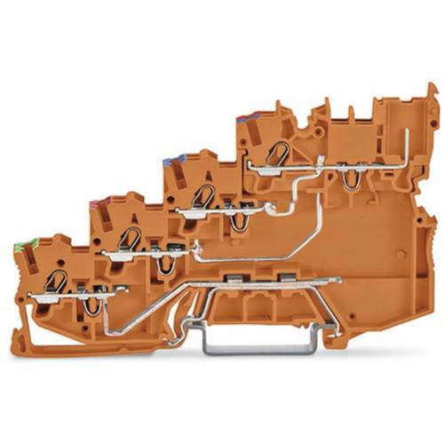 WAGO 2020-5477 Vierleiter-Initiatorenklemme 7 mm Push-In-Klemme Orange 15 St.
