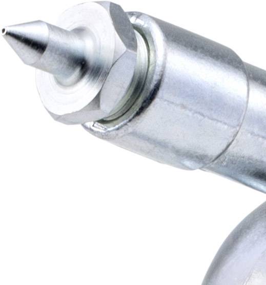 Düse eines Hochdruckreinigers aus Metall, Detailansicht, zeigt die Spitze und einen Teil des Rohrs.
