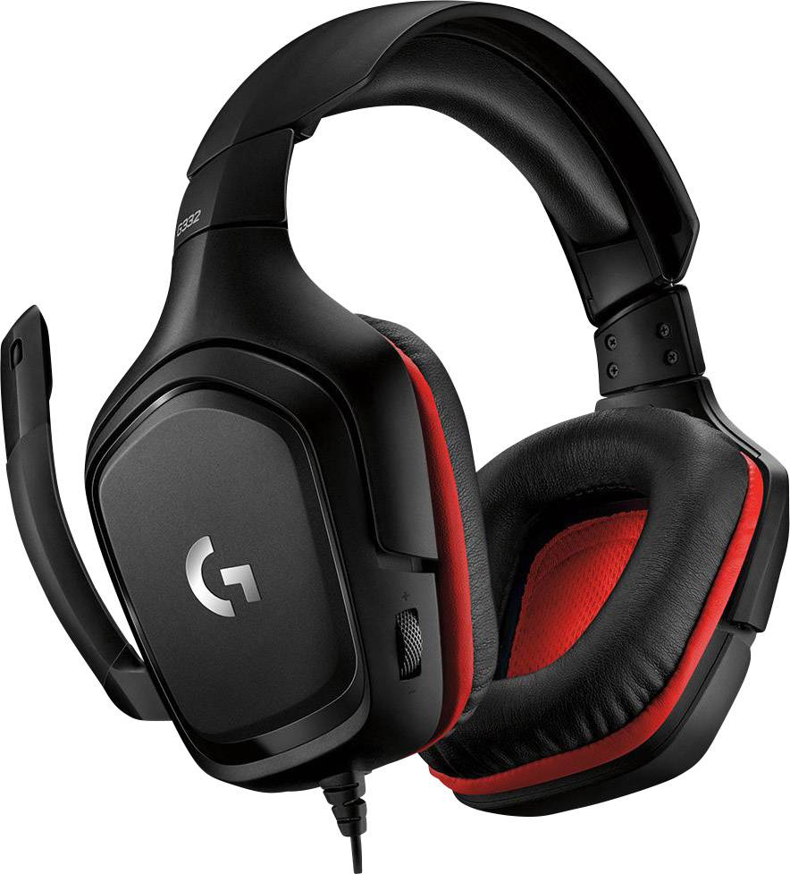 Logitech Gaming G332 Over Ear Headset kabelgebunden Stereo Schwarz, Rot Lautstärkeregelung, Mikrofon-Stummschaltung Gami-1