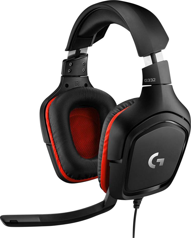 Logitech Gaming G332 Over Ear Headset kabelgebunden Stereo Schwarz, Rot Lautstärkeregelung, Mikrofon-Stummschaltung Gami-3