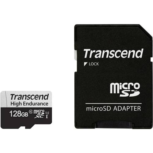 Transcend High Endurance 350V microSDXC-Karte 128 GB Class 10, UHS-I inkl. SD-Adapter