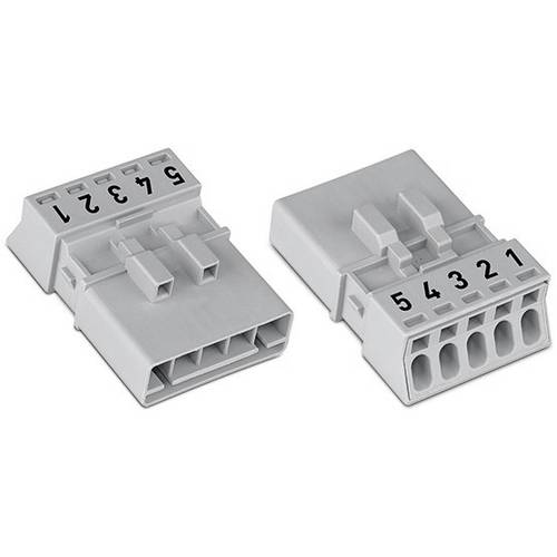 WAGO 890-255 Netz-Steckverbinder 890 Stecker Gesamtpolzahl: 5 16 A Grau 50 St.