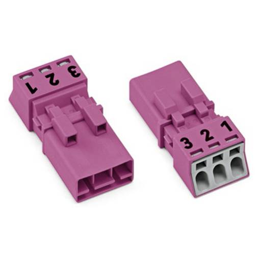 WAGO 890-293/081-000 Netz-Steckverbinder 890 Stecker Gesamtpolzahl: 3 16 A Pink 50 St.