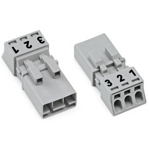 WAGO 890-253/062-000 Netz-Steckverbinder 890 Stecker Gesamtpolzahl: 3 16 A Grau 50 St.