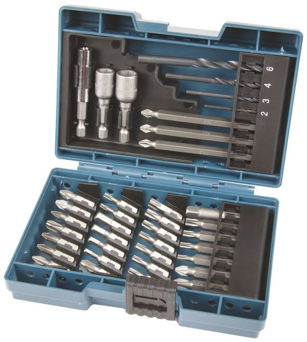 Makita 38-teiliges Bit und Bohrer Set im praktischen Kunststoffkoffer ( B‐54106 )