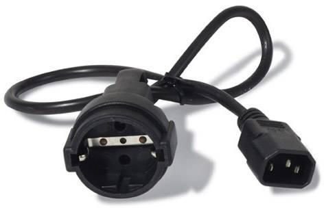APC Strom Anschlusskabel [1x Schutzkontakt-Steckdose - 1x Kaltgeräte-Stecker C14] 0.61 m Schwarz