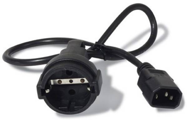 APC Strom Anschlusskabel [1x Schutzkontakt-Steckdose - 1x Kaltgeräte-Stecker C14] 0.61 m Schwarz