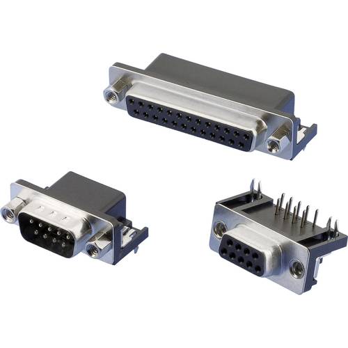 Thumbnail - W & P Products 107-25-2-1-00-60 D-SUB Buchsenleiste 90 ° Polzahl: 25 Lötpins gewinkelt 1 St.