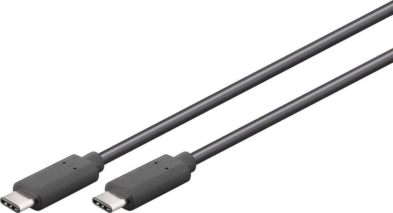 Goobay 66508 USB C auf USB C 3.2 Gen. 1 Ladekabel 60W Handy Kabel Handyladekabel 5 Gbit/s Schnellladekabel Schwarz 2m