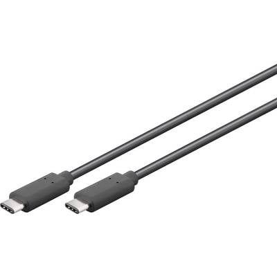 Ein schwarzes USB-C-Kabel mit Stecker an beiden Enden, geeignet für Datenübertragung oder Laden von Geräten.