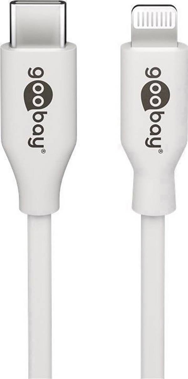 Goobay 39446 Lightning Kabel Apple Ladekabel iPhone 27 Watt auf USB C Kabel High Speed MFi iphoneladekabel Weiß 1m