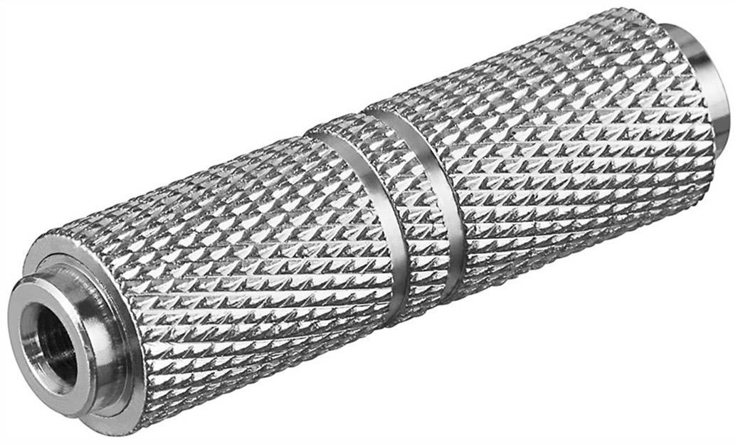 Goobay Kopfhörer-Adapter, AUX-Klinke 3,5 mm, Buchse zu Buchse, Metallausführung - 1x 3,5-mm-Klinkenbuchse (3-polig,...-0