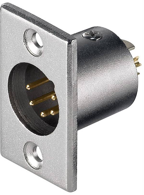 Goobay Mikrofon-Einbaustecker, XLR-Stecker (5-Pin) mit vergoldeten Kontakten 5 Pin