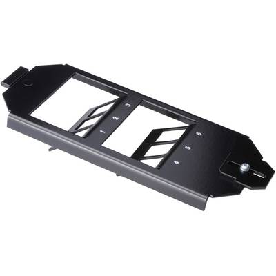 Ein schwarzes, rechteckiges Plattenhalter für Diaprojektion mit nummerierten Steckplätzen von 1 bis 6, zur präzisen Organisation.