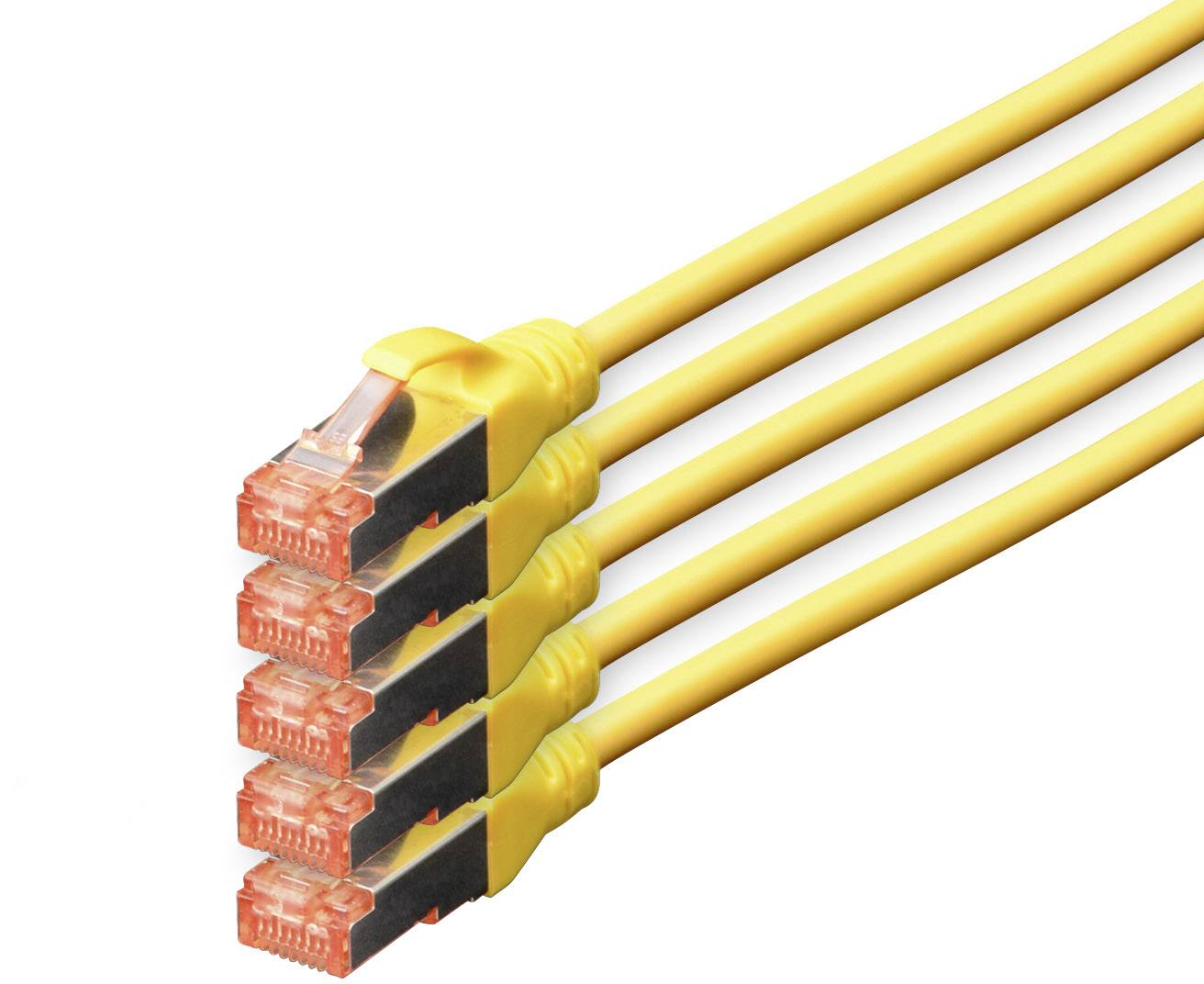 Digitus DK-1644-100-Y-5 RJ45 Netzwerkkabel, Patchkabel CAT 6 S/FTP 10.00 m Gelb Folienschirm, Gesamtschirm, Geschirmt, H...