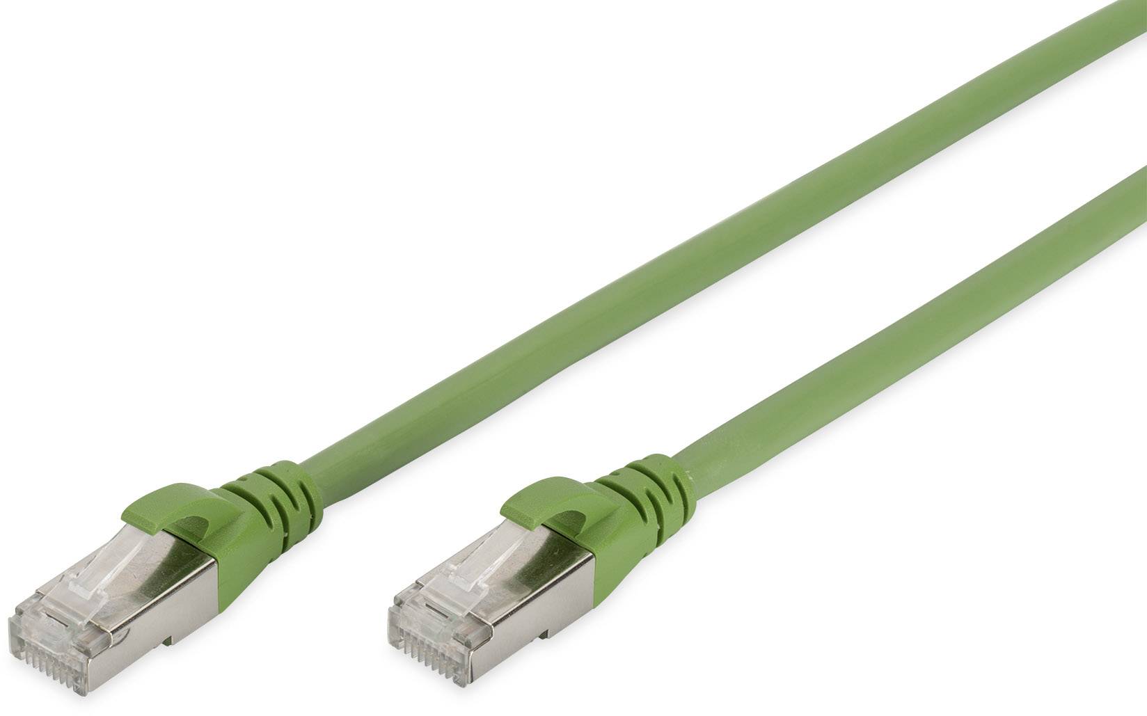 Digitus DK-1644-A-PUR-010 RJ45 Netzwerkkabel, Patchkabel CAT 6a S/FTP 1.00 m Grün Folienschirm, Gesamtschirm, Geschirmt,...