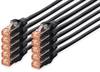Digitus DK-1644-0025-BL-10 RJ45 Patchkabel CAT 6 S/FTP 0.25 m Schwarz Folienschirm, Gesamtschirm, Geschirmt, Halogenfrei, Simplex, doppelt geschirmt, verdrillte Paare 10 St.