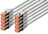 Digitus DK-1644-020-10 RJ45 Patchkabel CAT 6 S/FTP 2.00 m Grau Folienschirm, Gesamtschirm, Geschirmt, Halogenfrei, Simplex, doppelt geschirmt, verdrillte Paare 10 St.
