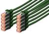 Digitus DK-1644-010-G-10 RJ45 Patchkabel CAT 6 S/FTP 1.00 m Grün Folienschirm, Gesamtschirm, Geschirmt, Halogenfrei, Simplex, doppelt geschirmt, verdrillte Paare 10 St.