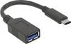 Manhattan USB-Kabel USB 3.2 Gen1 USB-C® Stecker, USB-A Buchse 0.15 m Schwarz beidseitig verwendbarer Stecker 355285