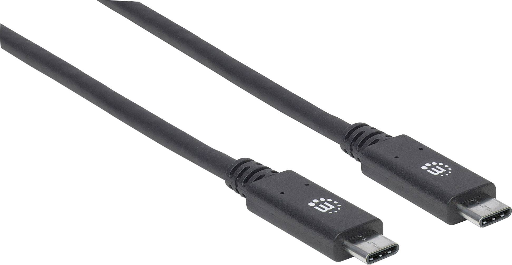 MANHATTAN SuperSpeed+ USB-C Anschlusskabel 1m USB 3.1 Gen2 Typ C-Stecker auf Typ C-Stecker 10 Gbit/s