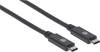 Manhattan USB-Kabel USB 3.2 Gen1 USB-C® Stecker, USB-C® Stecker 1.00 m Schwarz beidseitig verwendbarer Stecker 355223