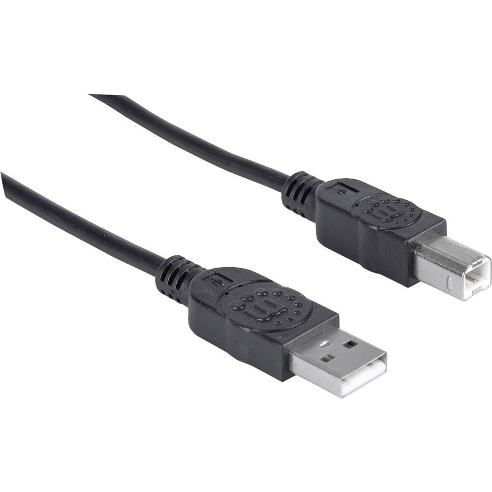 Manhattan USB Kabel Manhattan A -> B St-St 5.00m zwart (337779)